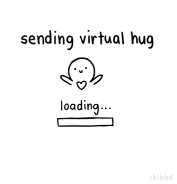 Internet friends. Virtual hug on Make a GIF