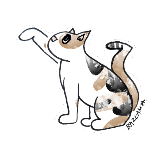 Cat Grabbing Sticker by ÇeşmeBazlamaKahvaltı