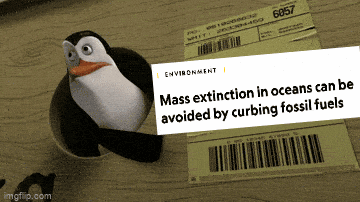 Mass extinction in oceans can be avoided by curbing fossil fuels motion meme