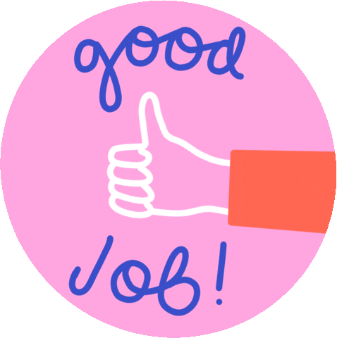 Well Done Thumbs Up Sticker by Bett Norris