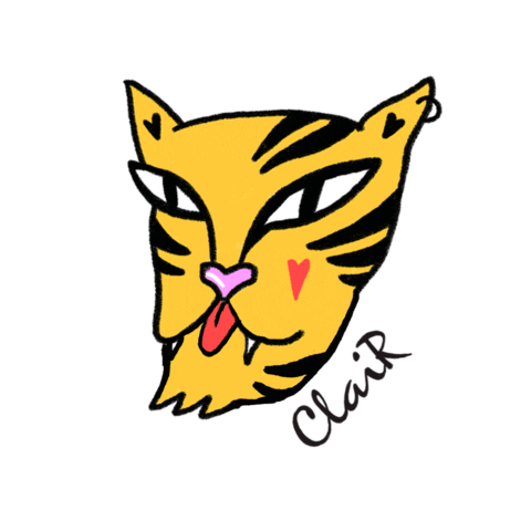 Cat Heart Sticker by clairvrn