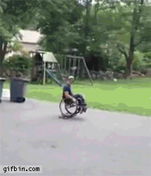 wheelchair skating GIF
