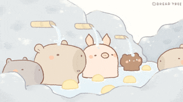 hot spring illustration GIF by BREAD TREE