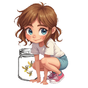 Boys Girls Fireflies Sticker