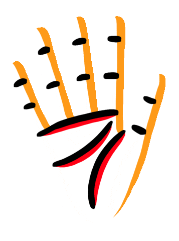 Five Fingers Hand Sticker by Yeremia Adicipta