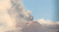 Plume Rises From Mount Etna as Volcanic Activity Continues