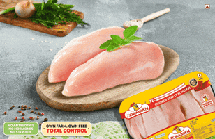 Chicken Breast Eating GIF by Zorabian Foods