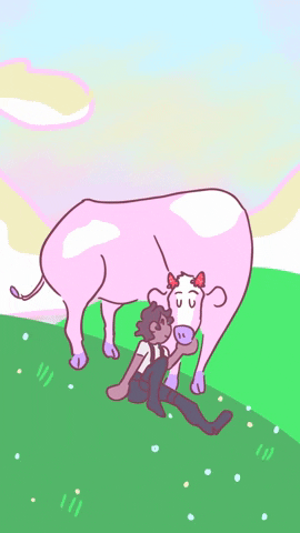 mrcatlion pink pastel friendship cow GIF