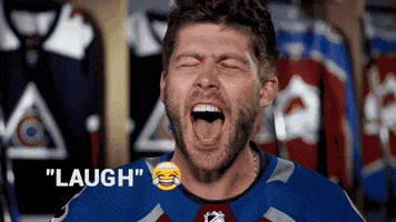 national hockey league laughing GIF by Colorado Avalanche national hockey league laughing GIF by Colorado Avalanche