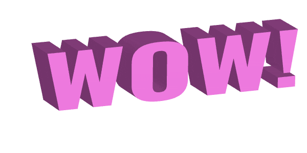 3d text wow Sticker by Justin