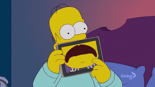 Homer Simpson choosing moustache