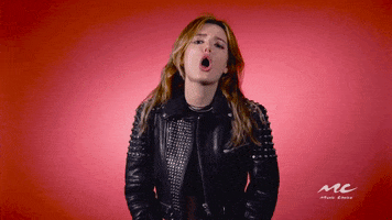 Celebrity gif. Bella Thorne tosses her chin up while saying, "Righhhhhhttttt," condescendingly.