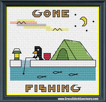 Camping Gone Fishing GIF by Cross Stitch Sanctuary