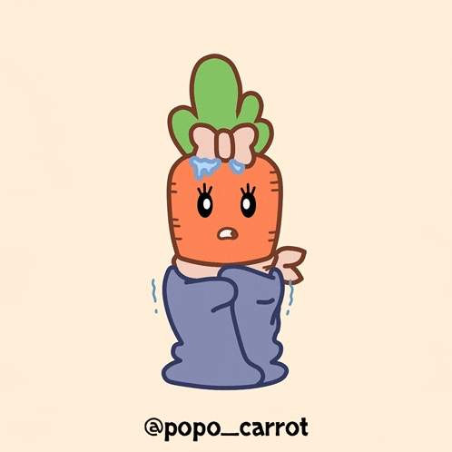 popo_carrot winter cold vegetables shaking GIF