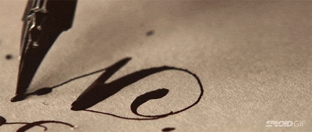 person calligraphy GIF