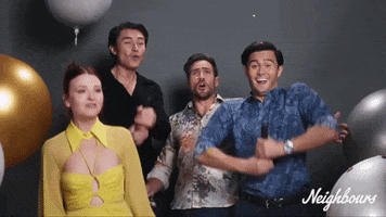 Aaron Brennan Party GIF by Neighbours (Official TV Show account)