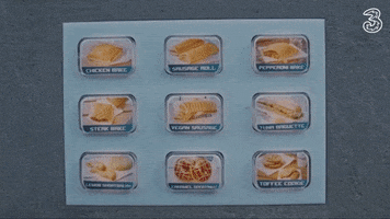 Hungry Sausage Roll GIF by ThreeUK