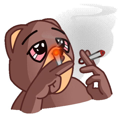Teddy Bear Smoking Sticker by steady teddys