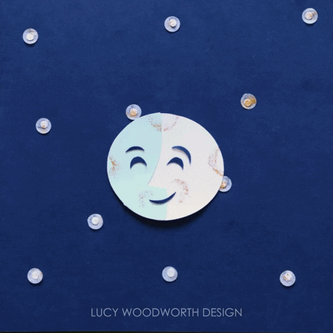 Happy New Year Moon GIF by Lucy Woodworth Design