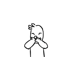 Digital art gif. A sketched person is blowing kisses at us, using both hands to send us the red hearts.