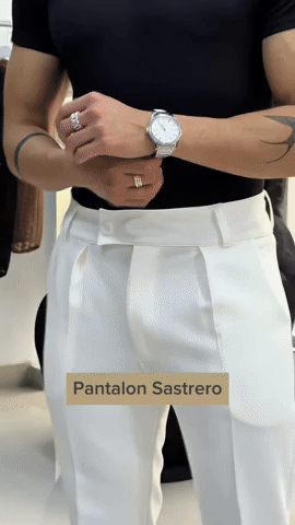 Movimiento y ca&iacute;da del pantal&oacute;n de lino