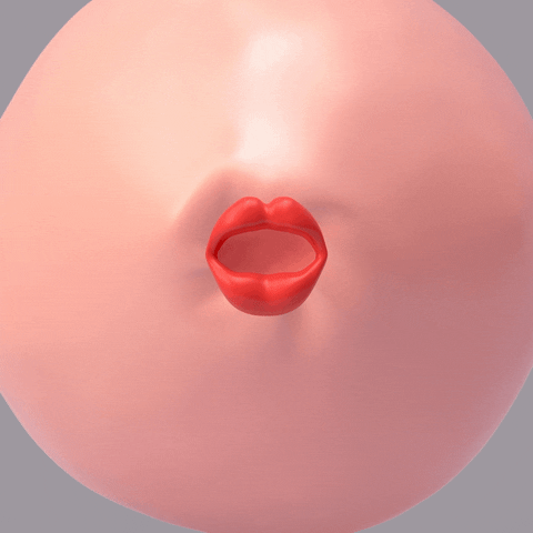 yolkypalky pink 3d weird lips GIF