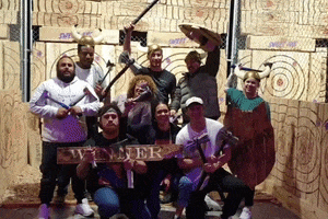 Squad Roar GIF by Sweet Axe Throwing Co.