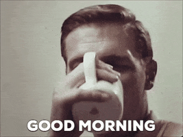 Good Morning Vintage Coffee Drinking GIF