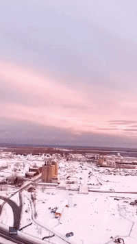 Spectacular Sunset Follows Snowy Weather in Toronto