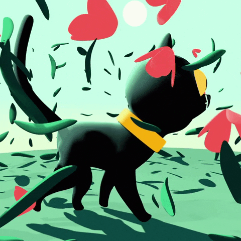 Happy Black Cat GIF by fedetun