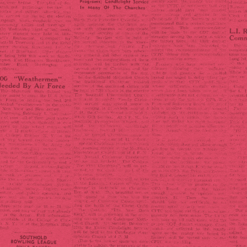 Text gif. A bold black newspaper headline that reads "Breaking News," pops into frame against a red newspaper background. White newspaper text and headlines run across the black letters like they are flying off the press.