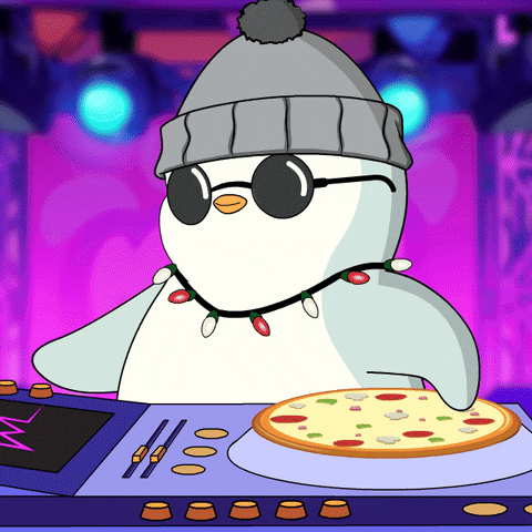 Jamming Pizza Time GIF by Pudgy Penguins