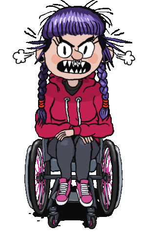 Angry Wheelchair Sticker by sitnskate