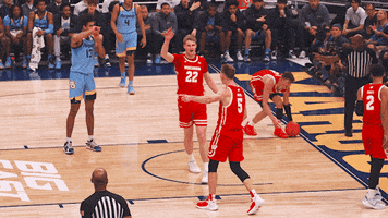 High Five College Basketball GIF by Wisconsin Badgers