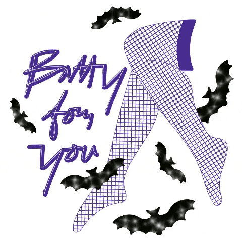 SmallBatchArtist halloween sticker bats fishnet GIF