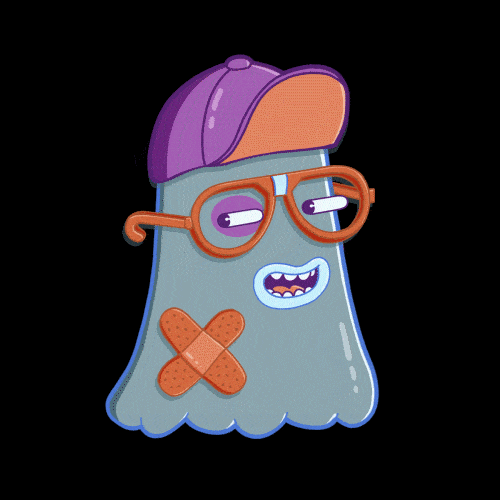 danvillage ghost clumsy band-aid floating ghost GIF