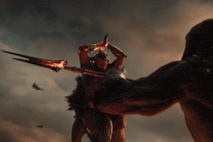 Darkseid Attacked By Axe Justice League Dc Univers GIF