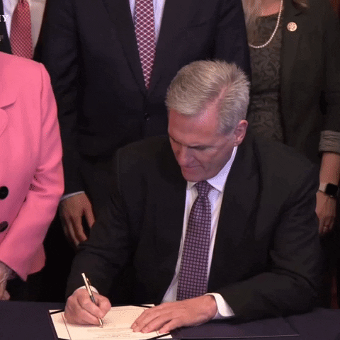 Signing Suit And Tie GIF by Speaker McCarthy