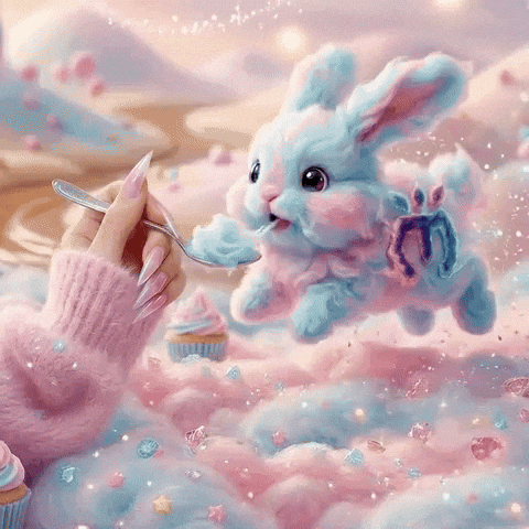 Cotton Candy Bunny GIF