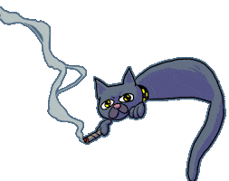 Black Cat Smoking Sticker by OCTAVIO the Dweeb