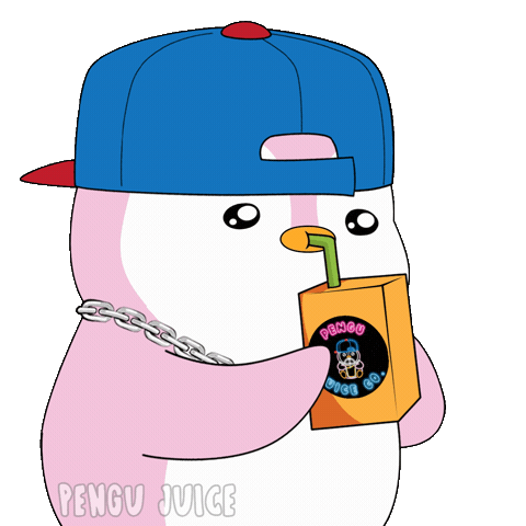 Penguin Drinking Sticker by Pengu Juice Co.