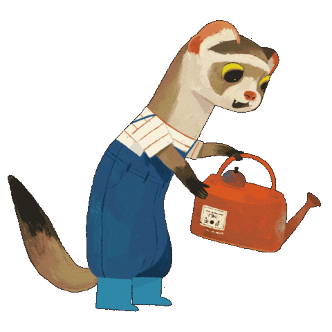 Felix Watering Plants Sticker by BukuAku