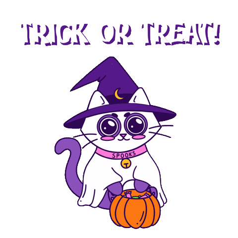 Trick Or Treat Halloween Sticker by Spooks the Cat