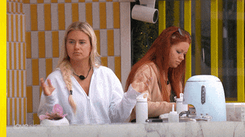 Reality TV gif. Contestant on Love Island somberly claps her hands.