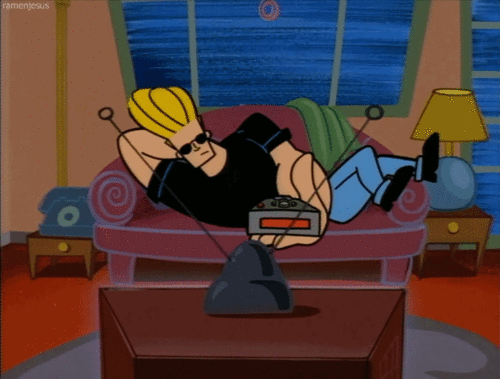 Johnny Bravo Working From Home GIF
