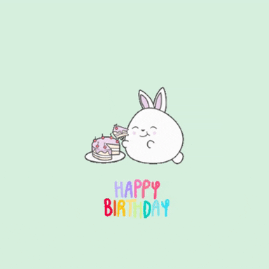 Birthday Nom GIF by Rainbow Rabbits
