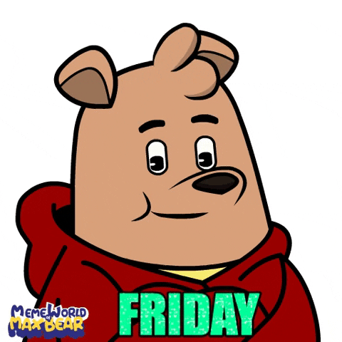 Friday Wink GIF by Meme World of Max Bear