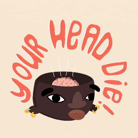 Your Head Cartoon GIF by New Comma