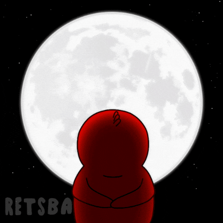 Contemplating Full Moon GIF by Retsba