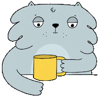 Good Morning Cat Sticker by Rafs Design